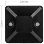 Pack de 100 bases negras autoadhesivas 20x20mm para bridas de 5mm - BR10200 - 02