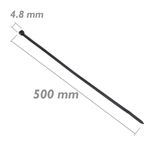 Bridas de nailon negro 100uds 500x4.8mm - BR02800 - 02