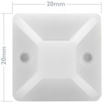 Pack de 100 bases blancas autoadhesivas 20x20mm para bridas de 5mm - BR10100 - 02